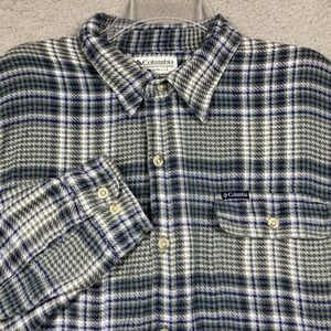 Columbia Sportswear Button Up‎ Flannel Shirt Men's XXL Blue Plaid  Long Sleeve